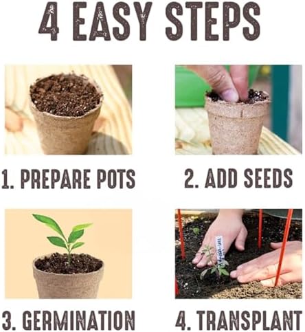 Jiffy Biodegradable Peat Pots for Seedlings, 5 Inch, 24 Pack - Image 4
