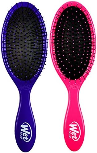 Wet Brush Original Detangler Hair Brush - Pink and Blue (Pack of 2) - Exclusive Ultra-soft IntelliFlex Bristles - Glide Through Tangles With Ease For All Hair Types - For Women, Men, Wet And Dry Hair by WetBrush