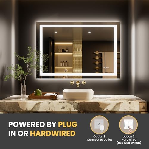 LOAAO 50"X36" LED Bathroom Mirror with Lights, UL Listed - Image 6