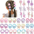 DRESHOW BQUBO 36 Pcs Toddler Hair Ties Clips for Girls Cute Hair Accessories Baby Flower Butterfly Ties Clips Colorful Snap Hairpins Rubber Bands for Baby Toddler Girls Kids by DRESHOW