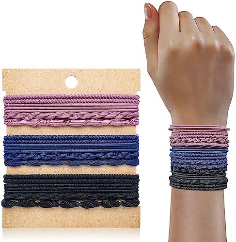 KANPRINCESS Hair Ties For Girls and Women, Boho Hair Ties Set of 12, Elastic Hair Bands, Hair Tie Bracelet, Ponytail Holders for Daily Life, Sport, Cooking, Working by KANPRINCESS