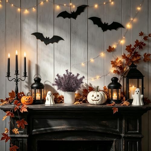Der Rose 3 Pack Plum Eucalyptus Fake Plants for Halloween Bathroom Decor - Image 4