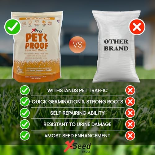 X-Seed Pet Proof Fescue Grass Seed – Dense Lawn for Sun & Shade, Urine Resisitant High Traffic Emerald Green Grass, Rapid Growing In Cool & Sunny Climates, Suited for Dogs – Perennial Blend - 3 lb Bag - Image 5