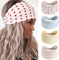Olbye Wide Boho Headbands Floral Stretch Head Wraps Turban Knotted Yoga Hairbands Workout Hair Accessories for Women 4Pcs (Casual, 9.4 * 5.9'') by Olbye