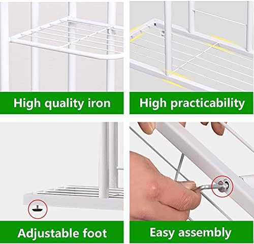 LINZINAR Plant Stand Metal 5 Tier 6 Potted Multiple Flower Pot Holder Shelf Indoor Outdoor Planter Display Shelving Unit for Patio Garden Corner Balcony Living Room (5 Tier 6 Potted, White) - Image 5