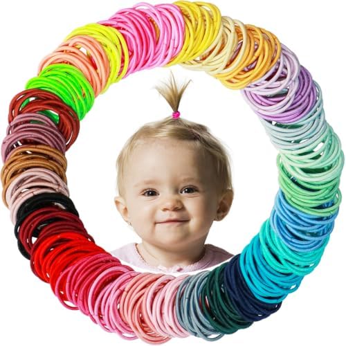 200PCS Small Hair Ties,Baby Hair Ties for Baby Girls Toddlers by WillingTee