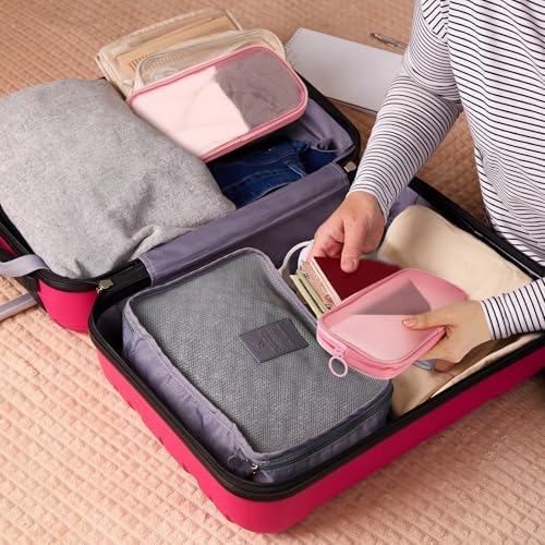 Weewooday 4Pcs Mesh Makeup Bag, Pink, Medium, Classic - Image 6