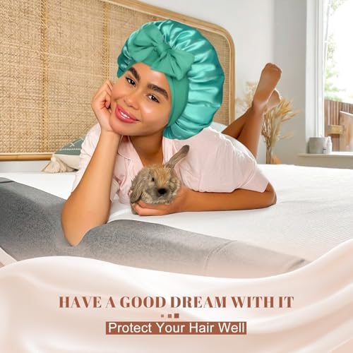 CHLINS Double Layer Satin Bonnet for Sleeping, Hair Bonnet for Curly Hair - Image 6