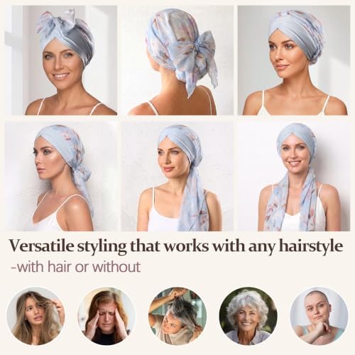 Ababalaya Satin Lined Head Wrap Chemo Headwear for Women - Image 6