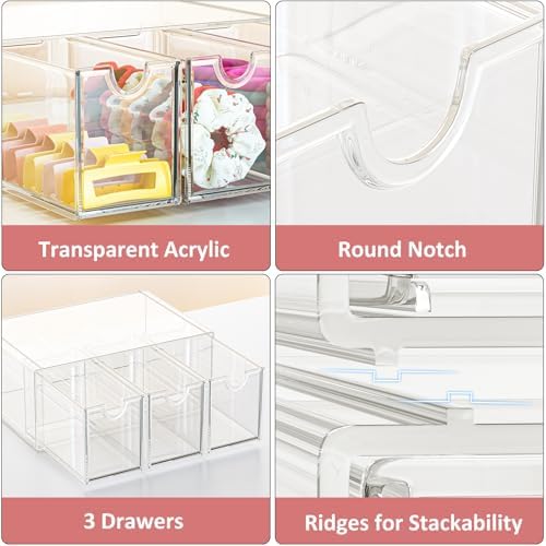 Hair Accessories Organizer for Girls with 3 Drawers Box - Image 3