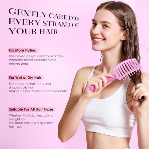 Bsisme Hair Brush with Hair Clips, Vented Brush for Faster Blow Drying - Image 3