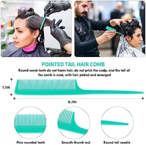 4pcs Curly Hair Brush Set for Adult & Kids Wet or Dry, Detangling & Wide Tooth Comb with Hair Detangler (4, Green) - Image 6