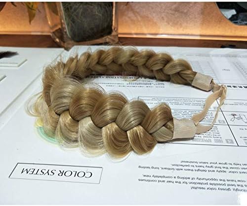 Synthetic Hair Braided Headband Classic Wide Strands Wedding Disorderly Fluffy Braids Wig Band Women Beauty Accessory - Image 3