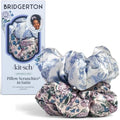 Bridgerton x Kitsch Satin Scrunchies for Women - Toile De Blue, 2pcs by Kitsch