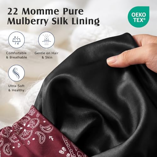 YFONG Silk Lined Bonnet for Sleeping Women Men, 22 Momme Mulberry Sleep Cap - Image 2