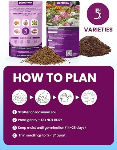 Wildflower Seeds – Monarch Cafe Milkweed Mix, 5 Heirloom Varieties 100% Native Milkweeds, 7,500+ Seeds (4oz) Covers 240-300 sq.ft., High Germination for Monarch Butterfly Garden - Image 6