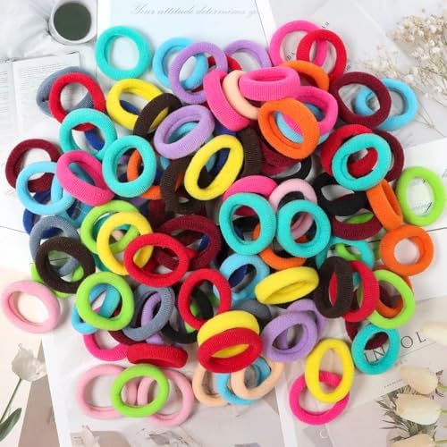 300PCS Baby Hair Ties for Girls,Soft Cotton Seamless Hair Bands - Image 3