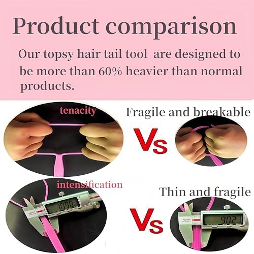 Topsy Tail Hair Tool Set, Ponytail Maker Loop Styling Tools, 2 Sizes, Multicolor, 8 Piece - Image 5