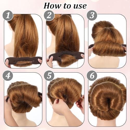 8 Pcs Hair Bun Maker Sponge Hair Buns Shaper Magic Snap Roll Sponge Curler Clips Foam Sponges Buns Hairs Styling Accessories Easy Bun Twister for Ballet French Twist Curly - Image 6