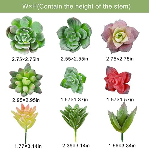 FOIMAS 18pcs Mini Artificial Succulent Plant,Flocked Faux Succulent for Floral Wall Garden Arrangement Home Office Decor,Unpotted - Image 5