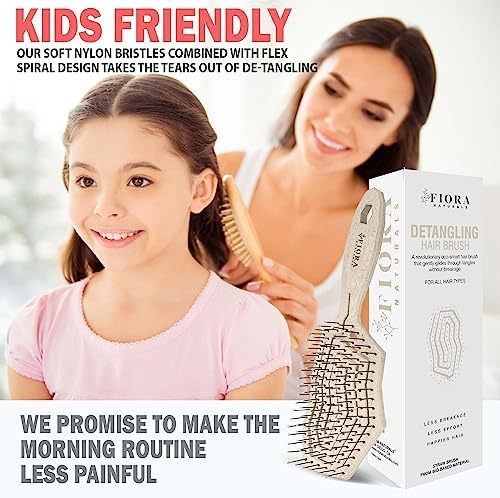 Fiora Naturals Detangling Hair Brush for Women, Detangler Hair Brush Beige - Image 5