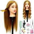 Long Hair Mannequin Head, Cosmetology Mannequin Head with Hair for Styling by Yiifiulyn