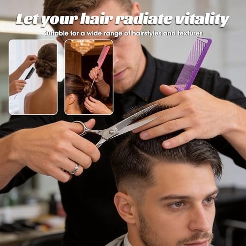 Rat Tail and Parting Combs with Styling Clips: 3 Metal Teasing Combs for Braids, 7 Professional Sectioning Hair Clips - Image 6