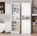Tall Metal Narrow Bathroom Storage Cabinet 67" H, Tall White Pantry Cabinets with 4 Adjustable Shelves and 2 Doors for Kitchen, Home Office, Living Room, Dining Room(20 inches Wide) by BAOLIWO