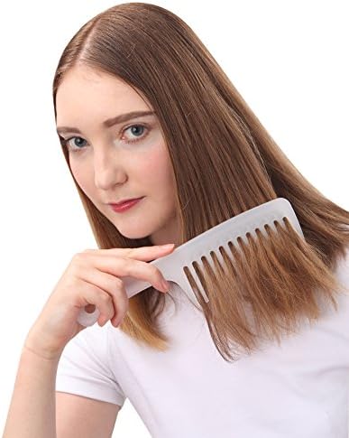 HYOUJIN Large Wide Tooth Comb Detangling for Curly,Wet,Dry Hair,White - Image 5