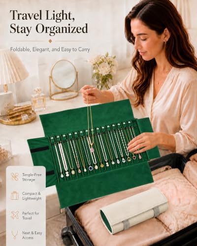 Travel Necklace Organizer, Tangle Free Jewelry Case, 16 Slots - Image 6