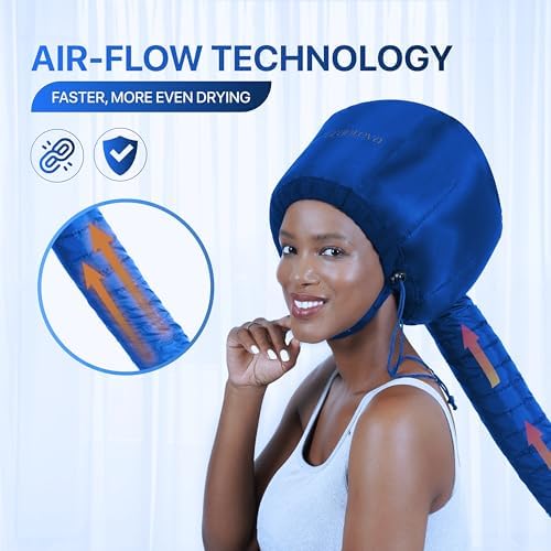 Granteva Hair Dryer Bonnet Attachment w/A Headband Integrated that Reduces Heat Around Ears & Neck - Blow Dryer Attachment for Hair Dryer, Speeds Up Drying Time - Image 3