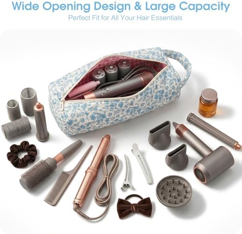 4pcs Hair Tools Travel Bag Soft Compact Case Compatible with Airwrap & Shark Flexstyle, Curling Iron & Flat Iron Storage Organizer, Portable Hair Accessories Bag - Image 3