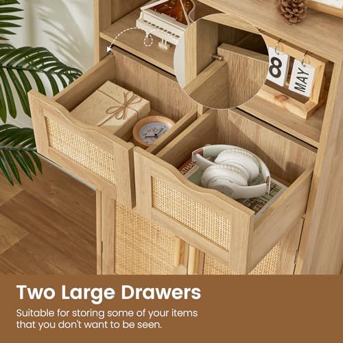Iwell Bathroom Storage Cabinet with 2 Drawers, Small Kitchen Pantry Cabinet - Image 5