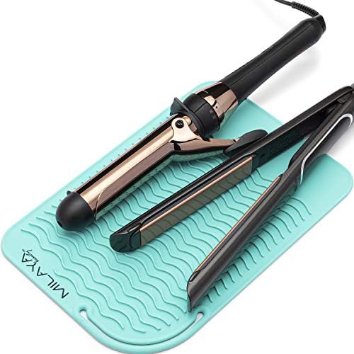 Large Vanity Mat, Heat Resistant Mat for Hair Tools, Vanity Décor, Teal by MilayaBeauty