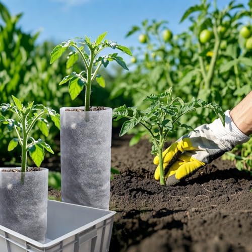 Belit 50 Pcs 13.5" H Deep Nursery Grow Bags, Non-Woven Plants Pots Container for Starting Deep Rooted Plants Vegetable, Flower, Seedling Tree (7.5"x13.5") - Image 4