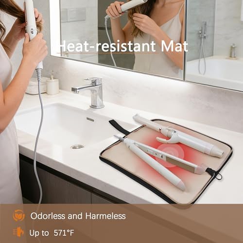 Leudes Hair Tools Travel Bag Case Hot Heat Resistant Mat 2 in 1 Pouch - Image 4