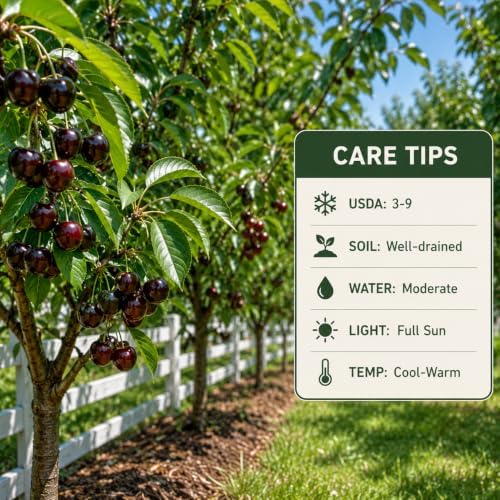 Black Cherry Plant Live for Planting, Sweet Cherry Fruit Tree, Fast Growing Sweet Fruit Tree in Home Garden, 6-12 Inch Tall, Quart Pot, Dormant in Winter - Image 4