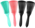 Hair Brush for Afro American/African Textured 3a to 4c Hair, Detangling Brush for Women's Knots, Wet/Dry/Oil/Thick/Long Hair, 4 pcs (Black+3 pcs) by Unknown