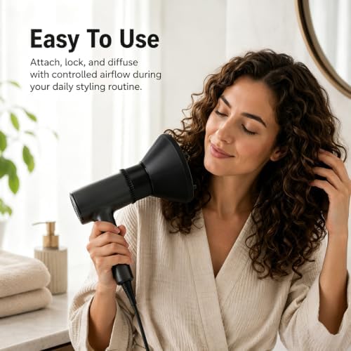 Hair Diffuser, Diffuser Attachment for Blow Dryer with D1.5-2.67in Nozzle - Image 5