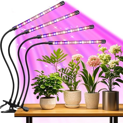 4 Head LED Plant Grow Light, Full Spectrum Grow Lamp for Indoor Plants by RWNTAO