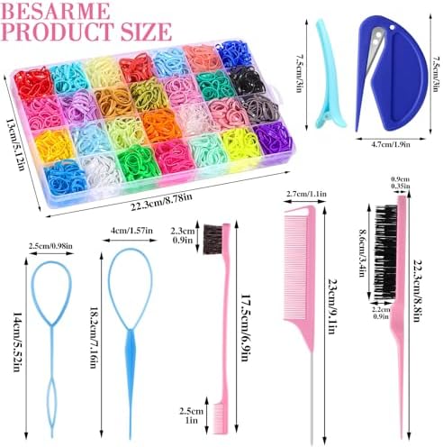 Hair Ties Accessories for Little Girls, 1500 Rubber Bands with 8 Hair Tools - Image 2