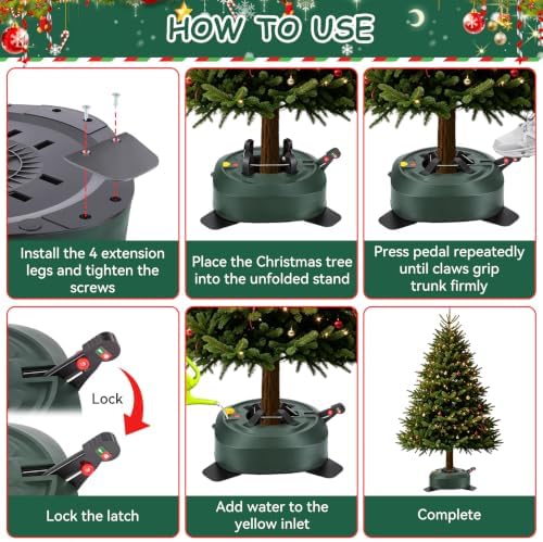 Christmas Tree Stand for 9 Ft Real Trees with Reservoirs Heavy Duty Base - Image 4