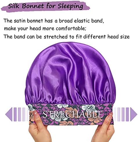 3PCS Bonnets for Women,Silk Satin Bonnet Hair Bonnet for Sleeping - Image 5
