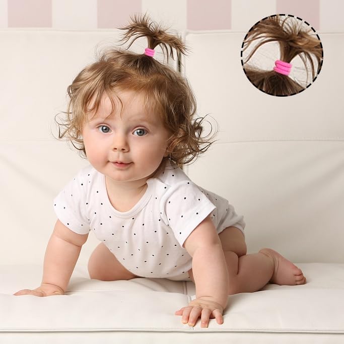CÉLLOT 360PCS Small Hair Ties,2cm in Diameter Rubber Elastic Ties for Baby - Image 5