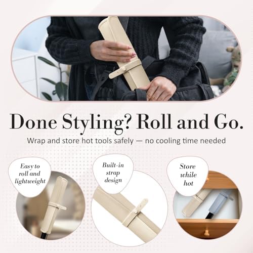 XL Vanity Mat, Heat Resistant Mat for Hair Tools, Vanity Décor, Sand - Image 5