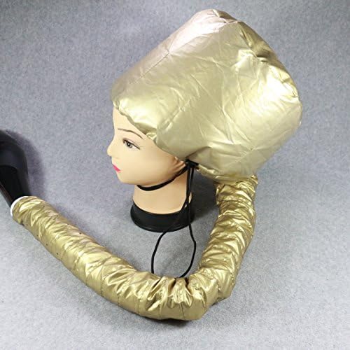 Ruilogod Gold Tone Polyester Portable Hair Drying Styling Soft Bonnet Hood Blow Dryer Connect Cap (id: ce2 edc 0a0 01c 8cd - Image 2