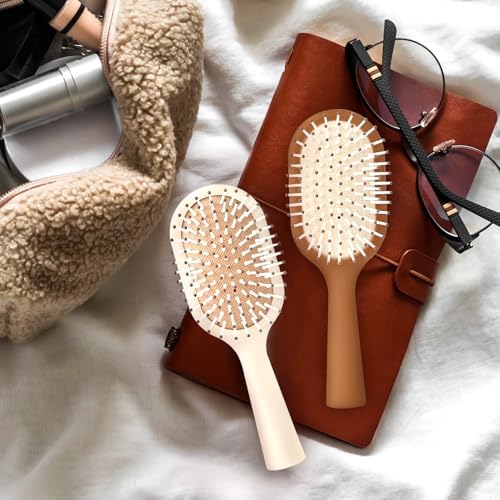 Detangler Hair Bursh for Women Girls Boy and Kids, Small Paddle Brush for Detangling, Protable Travel Size Hair Brush, Suit for Thick Short Curls, Wet and Dry Hair(1 Pack-Beige) - Image 7
