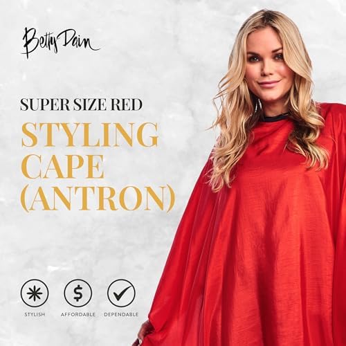 Betty Dain Crinkle Nylon Hair Cutting Cape, 54" x 60", Red - Image 2