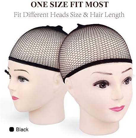 MORGLES Mesh Wig Caps 6 Pack, Closed End Black Hair Nets for Women Men - Image 2