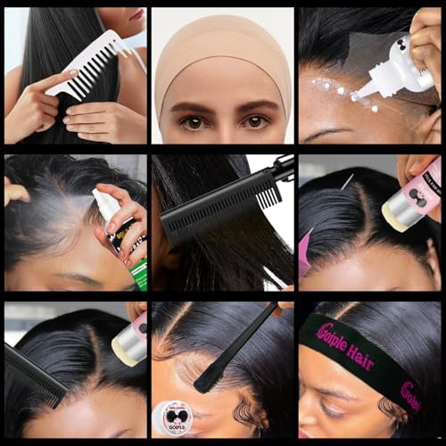 Hot Comb Hair Straightener Set for Lace Front Wigs - Heat Pressing Combs Ceramic Curling Flat Iron Electric Hot Comb for Wigs - Hair Straighteners Straightening Comb for Women Wig Installation Kit - Image 7